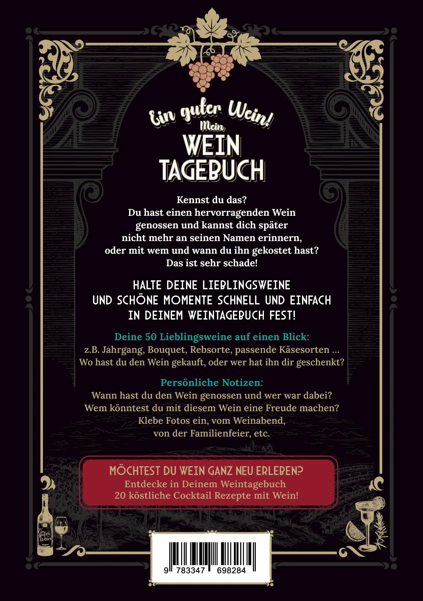 Rückseite: 9783347698284 | Ein guter Wein! Mein Weintagebuch - Das Notizbuch rund um deine...