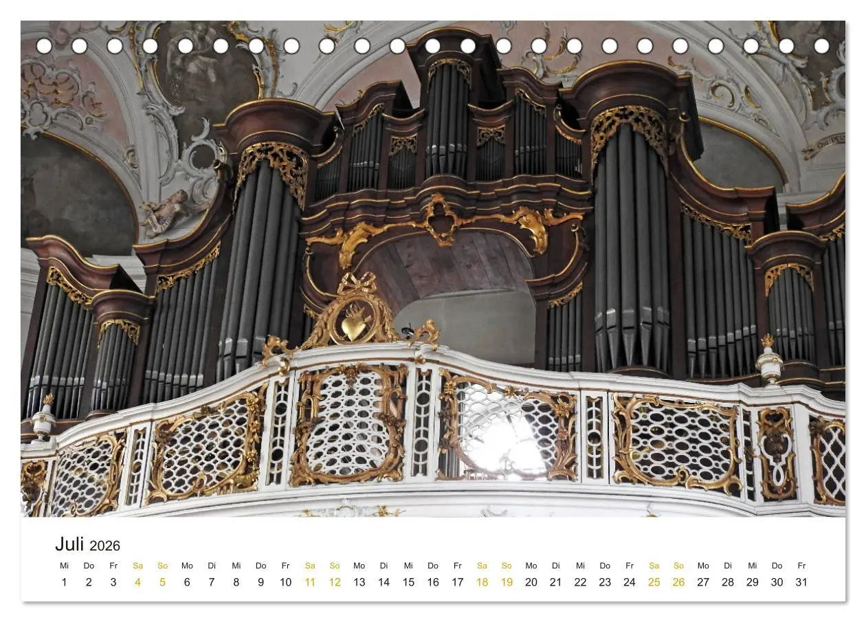 Bild: 9783457728284 | Fantastische Welt der Orgeln (Tischkalender 2026 DIN A5 quer),...