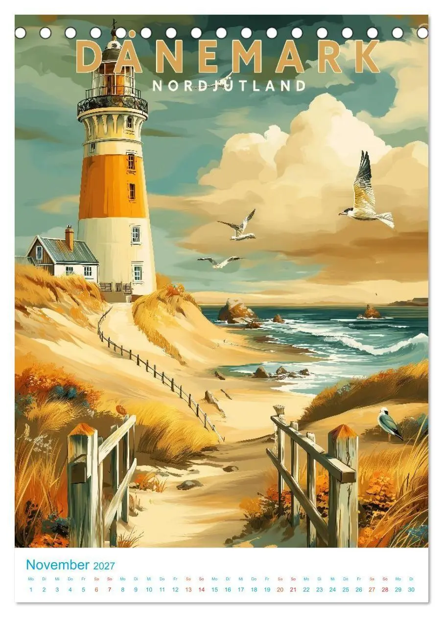 Bild: 9783516818284 | Dänemark - Old School Poster Style (Tischkalender 2027 DIN A5...