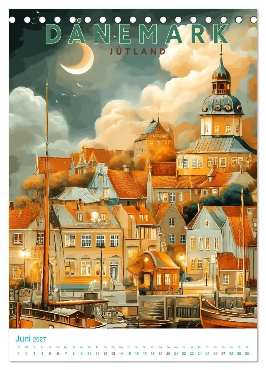 Bild: 9783516818284 | Dänemark - Old School Poster Style (Tischkalender 2027 DIN A5...