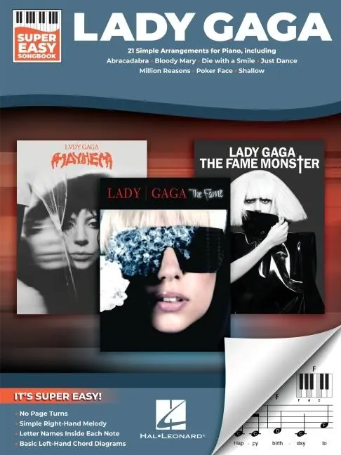 Cover: 196288328384 | Lady Gaga - Super Easy Songbook: 21 Simple Arrangements for Piano