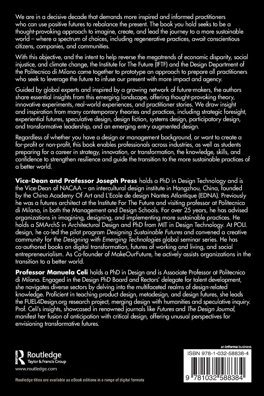 Rückseite: 9781032588384 | Designing Sustainable Futures | Joseph Press (u. a.) | Taschenbuch