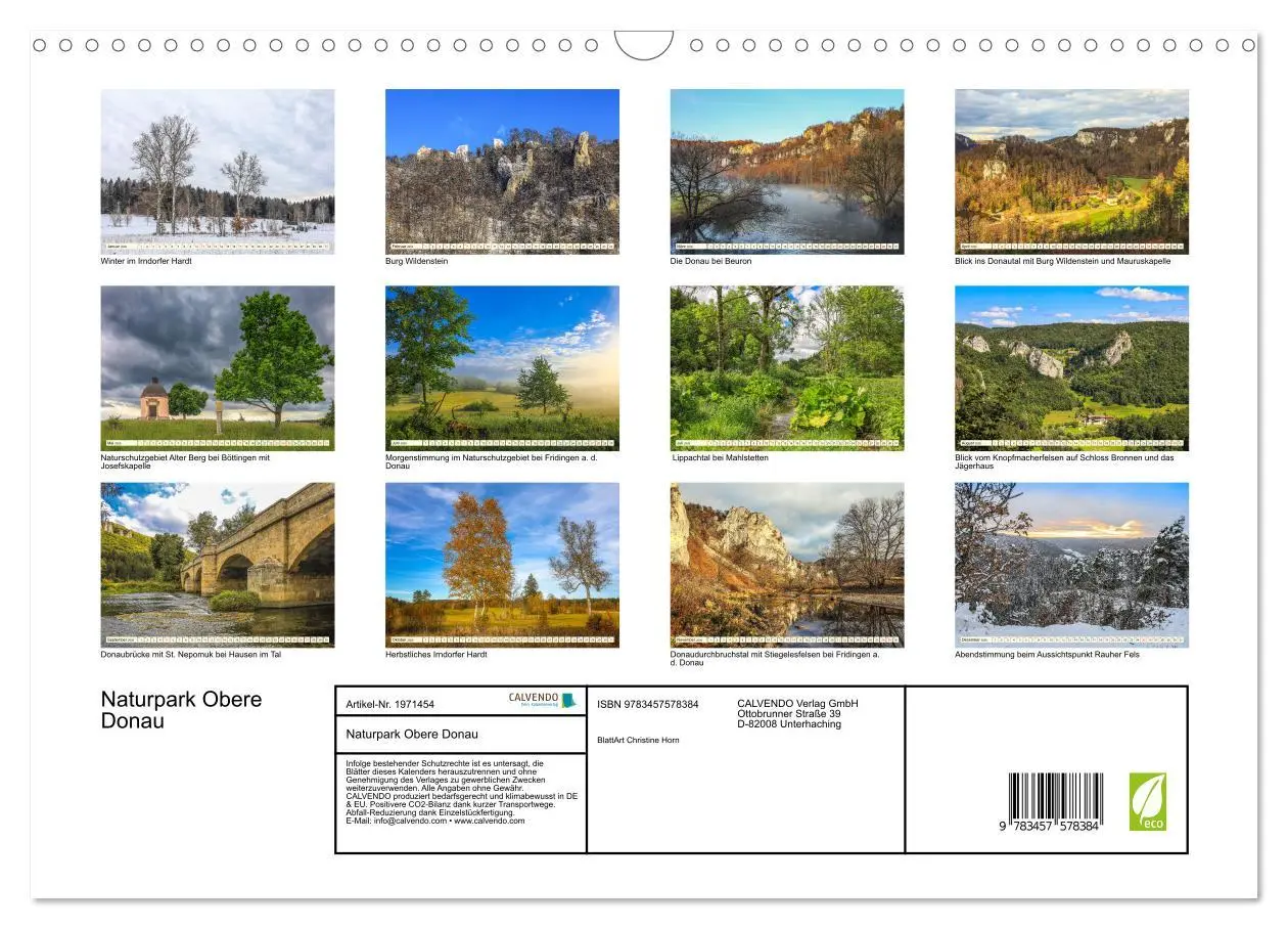 Bild: 9783457578384 | Naturpark Obere Donau (Wandkalender 2026 DIN A3 quer), CALVENDO...
