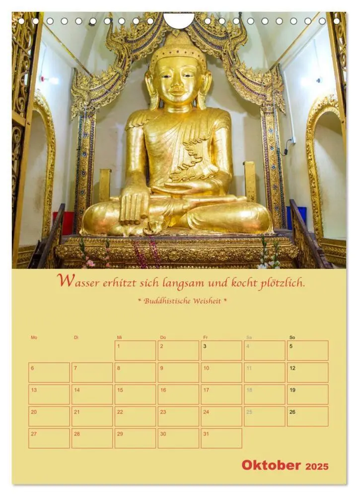 Bild: 9783435928484 | BUDDHA IN GOLD - Mit buddhistischen Sprüchen (Wandkalender 2025 DIN...