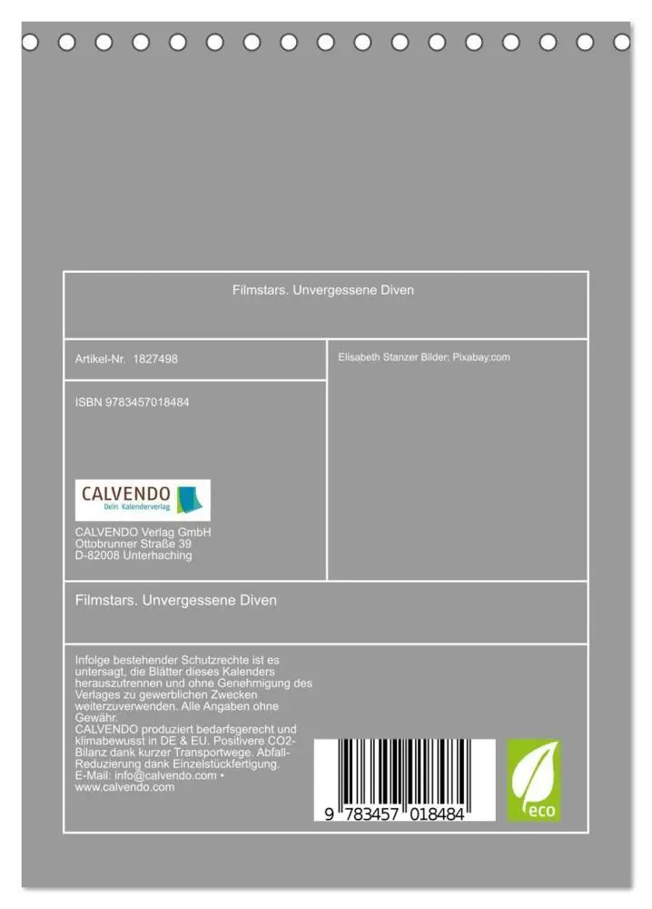 Bild: 9783457018484 | Filmstars. Unvergessene Diven (Tischkalender 2025 DIN A5 hoch),...