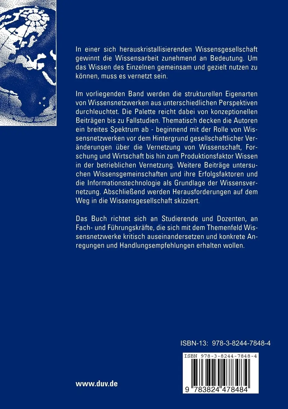 Rückseite: 9783824478484 | Wissensnetzwerke | Konzepte, Erfahrungen und Entwicklungsrichtungen