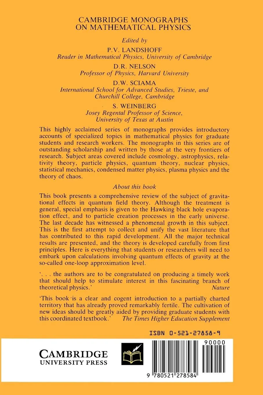 Rückseite: 9780521278584 | Quantum Fields in Curved Space | N. D. Birrell (u. a.) | Taschenbuch