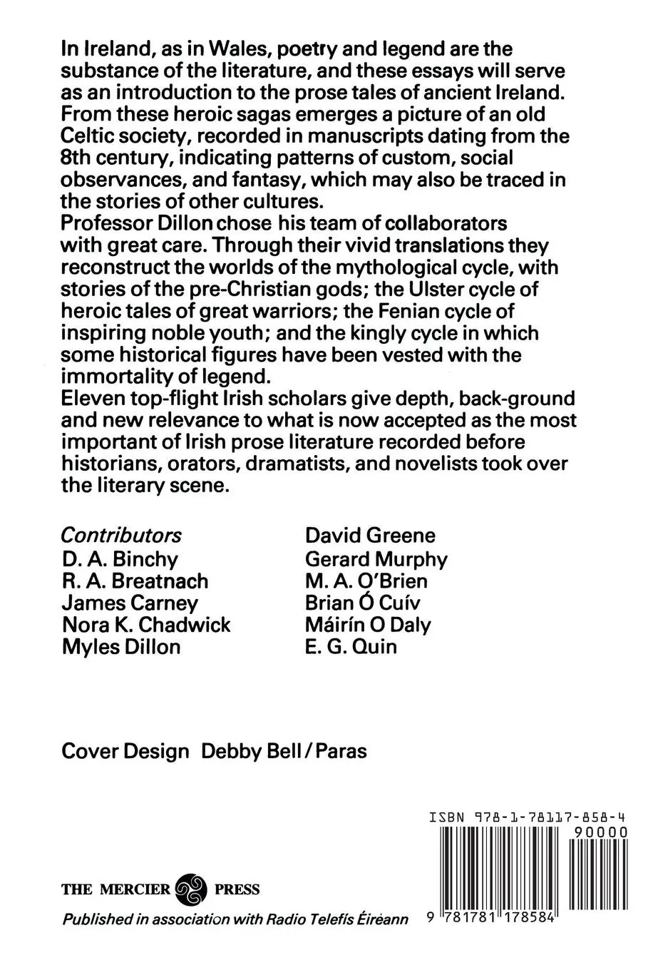 Rückseite: 9781781178584 | Irish Sagas | Myles Dillon | Taschenbuch | Englisch | 2023