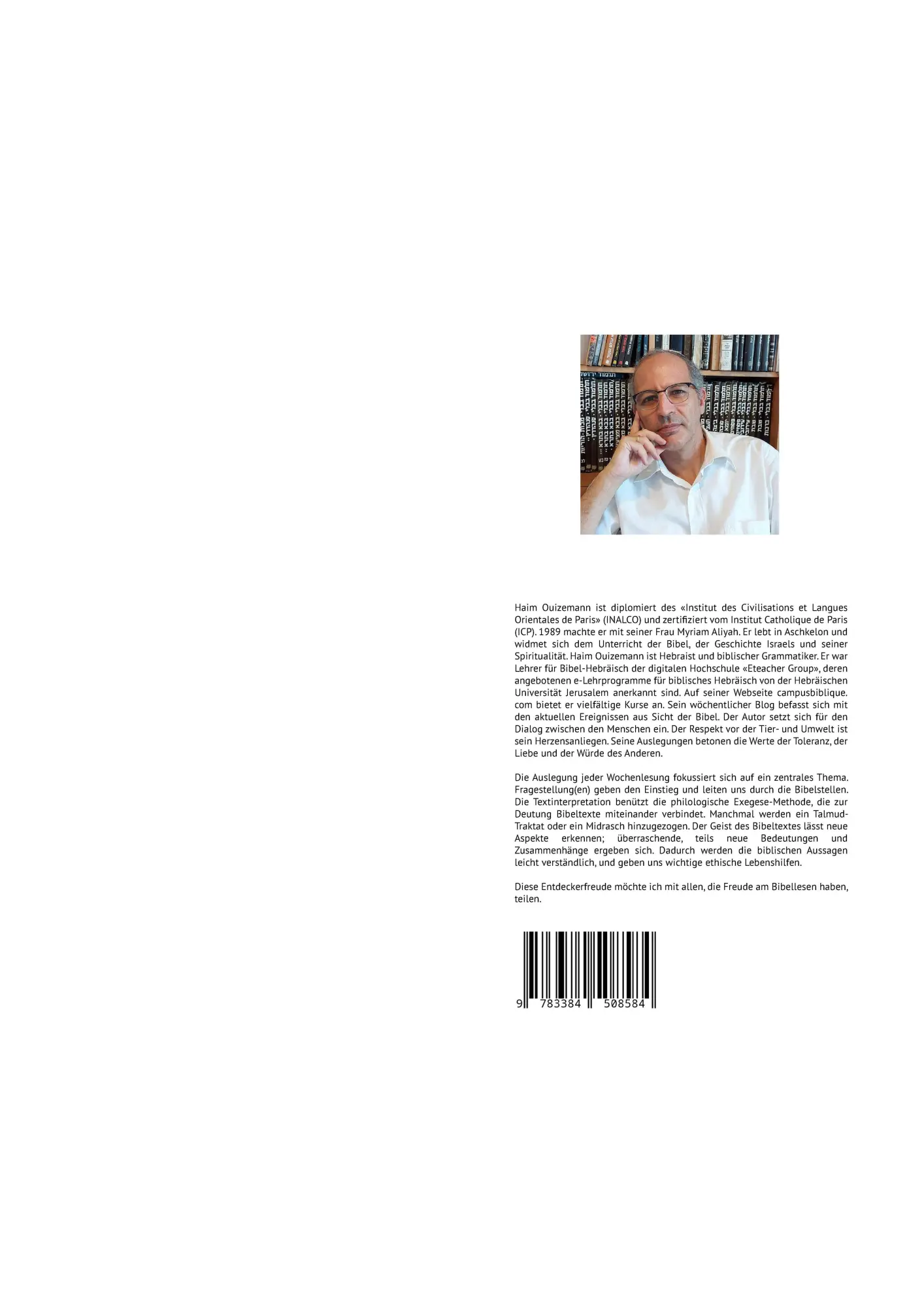 Rückseite: 9783384508584 | Die Wochenlesungen der Thora | Haïm Ouizemann | Taschenbuch | 384 S.