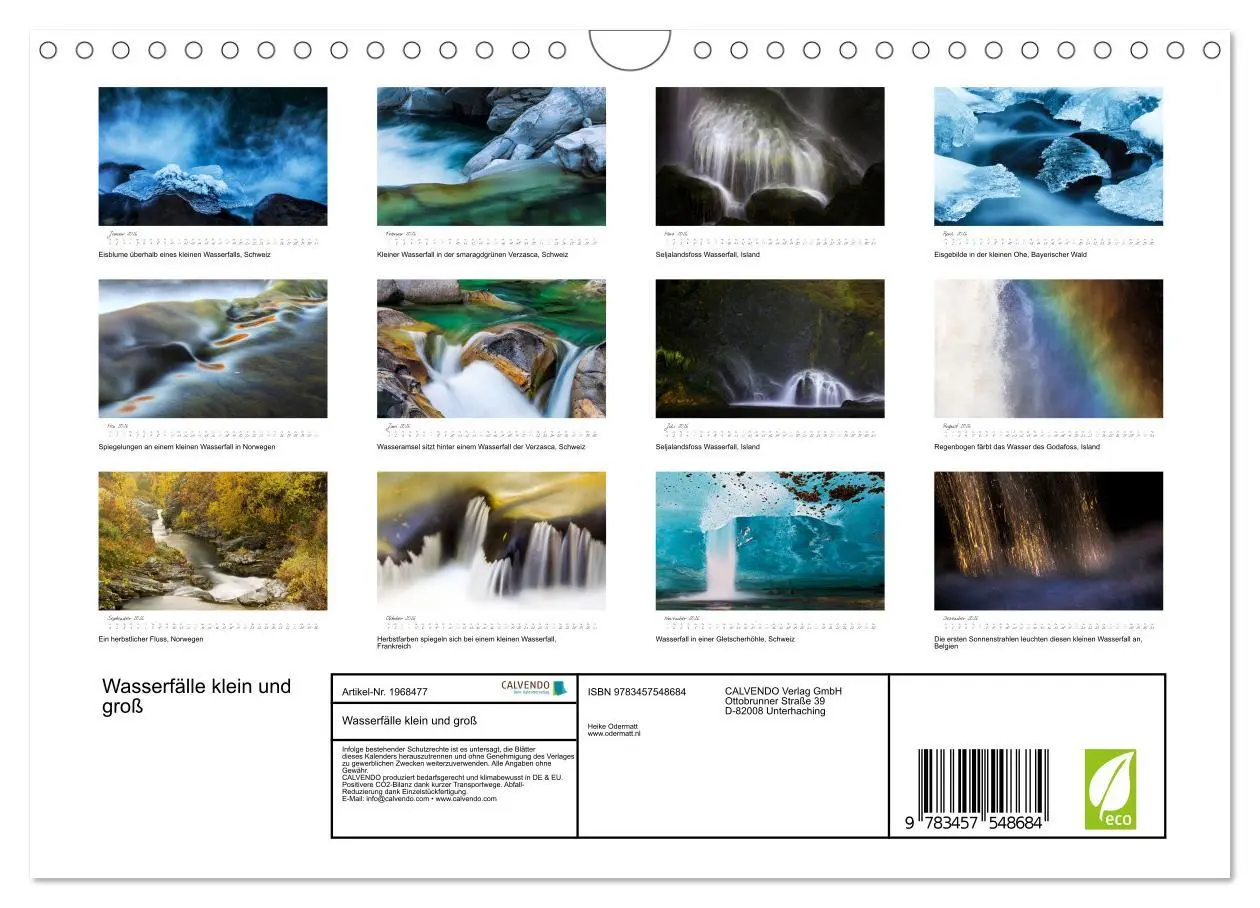 Bild: 9783457548684 | Wasserfälle klein und groß (Wandkalender 2026 DIN A4 quer),...