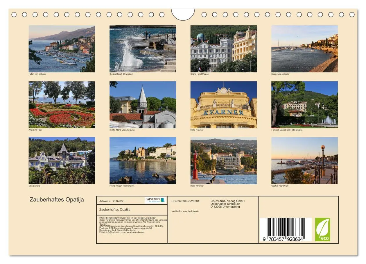 Bild: 9783457928684 | Zauberhaftes Opatija (Wandkalender 2026 DIN A4 quer), CALVENDO...