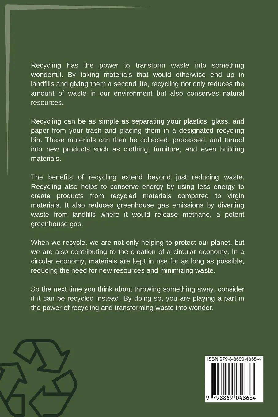 Rückseite: 9798869048684 | From Waste to Wonder | The Power of Recycling | Paolo Rossi | Buch