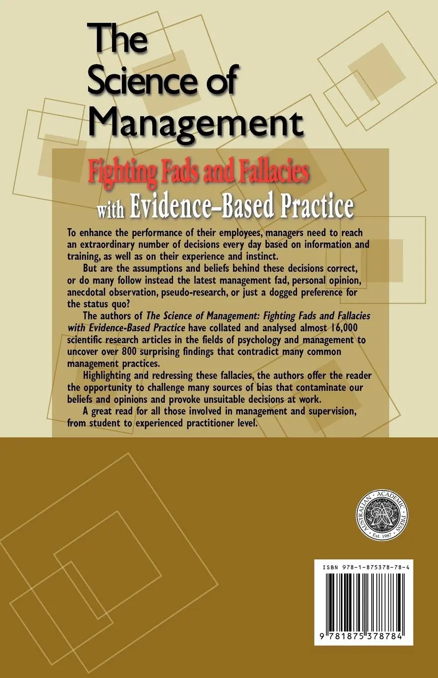 Rückseite: 9781875378784 | The Science of Management | Simon Moss | Taschenbuch | Englisch | 2007