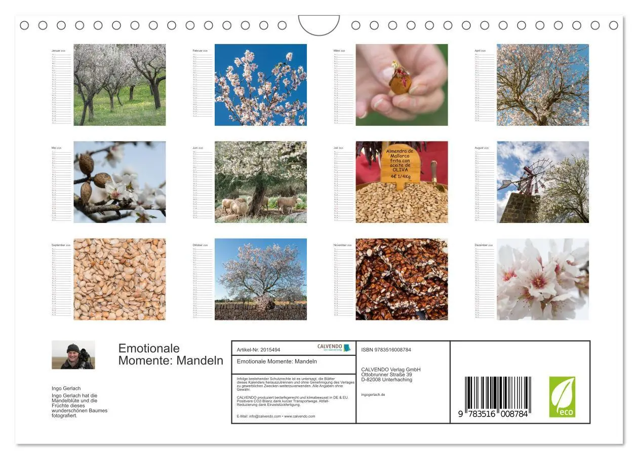 Bild: 9783516008784 | Emotionale Momente: Mandeln (Wandkalender 2026 DIN A4 quer),...