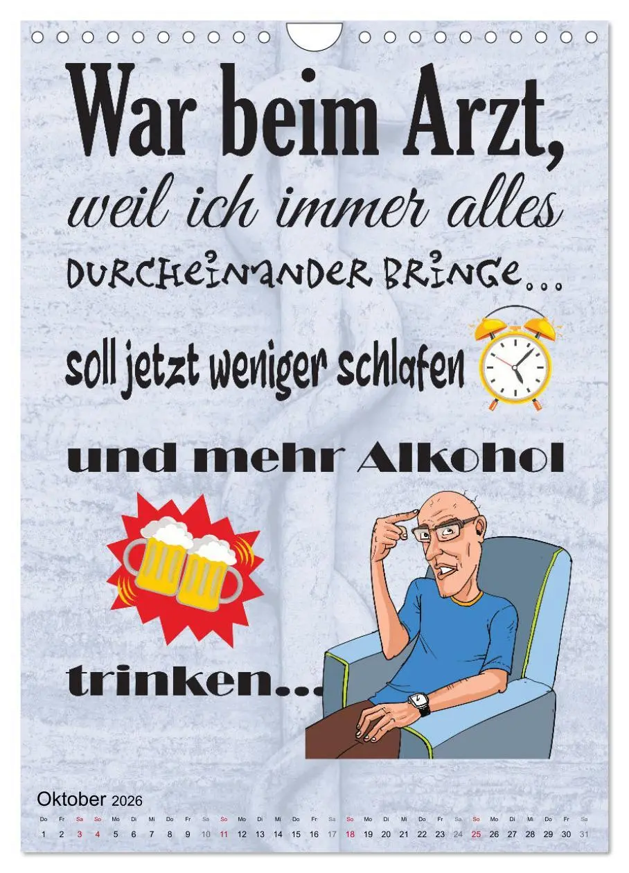 Bild: 9783516318784 | Spaß im Wartezimmer (Wandkalender 2026 DIN A4 hoch), CALVENDO...