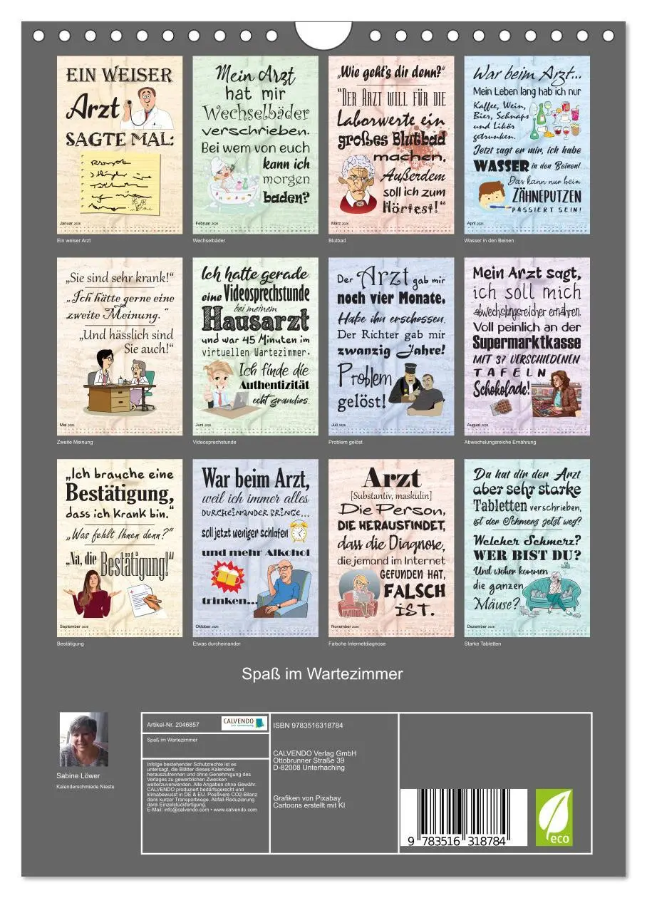 Bild: 9783516318784 | Spaß im Wartezimmer (Wandkalender 2026 DIN A4 hoch), CALVENDO...