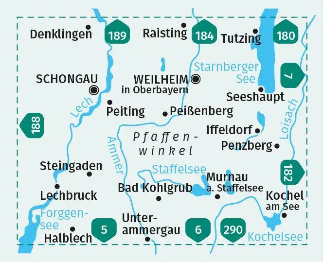 Bild: 9783991218784 | KOMPASS Wanderkarte 179 Pfaffenwinkel, Schongau, Weilheim i. OB...