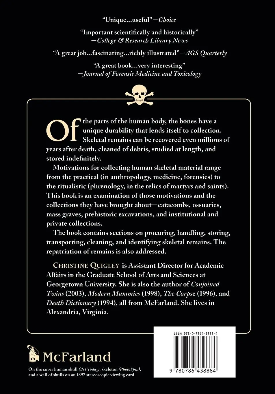 Rückseite: 9780786438884 | Skulls and Skeletons | Human Bone Collections and Accumulations | Buch