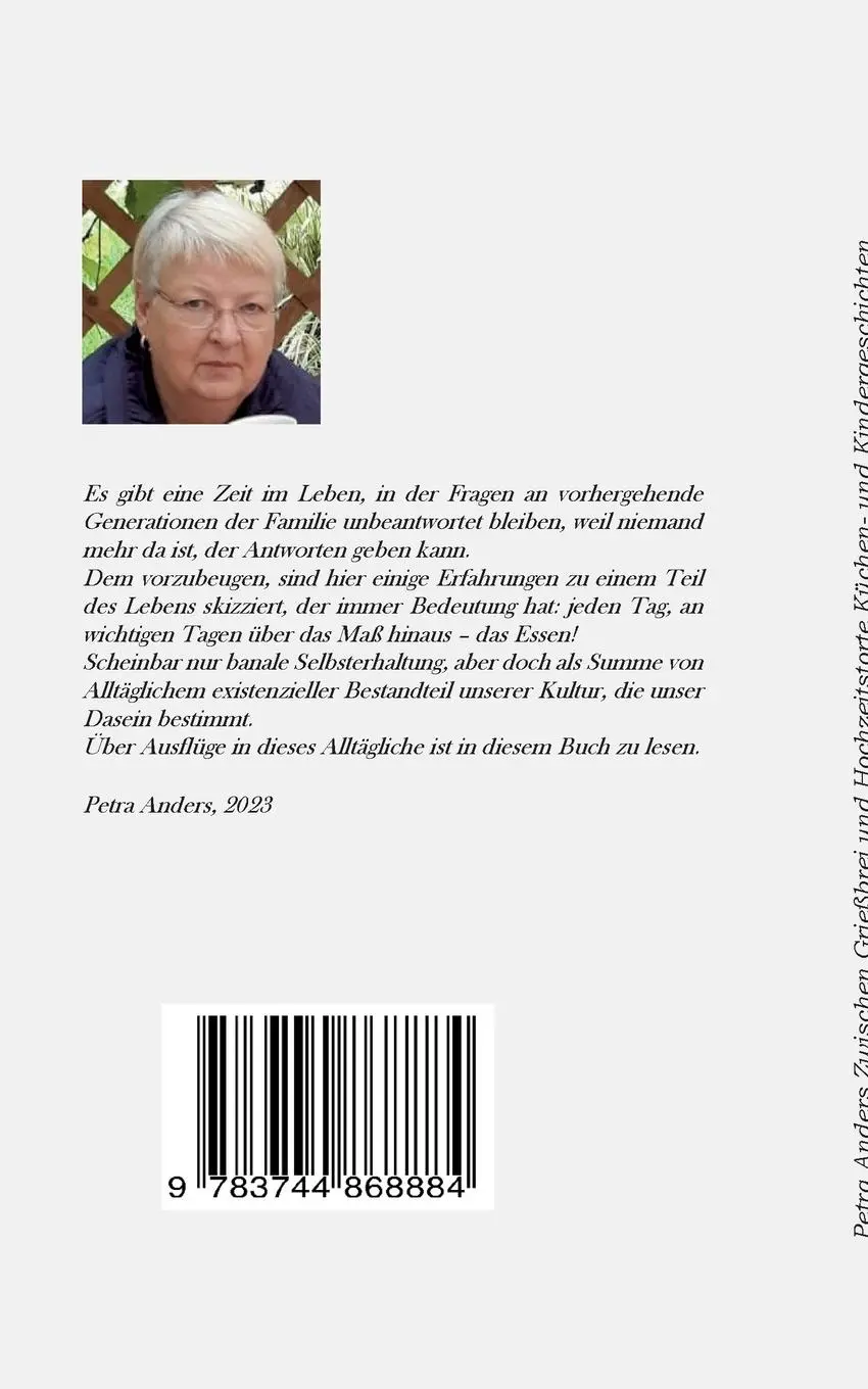 Rückseite: 9783744868884 | Zwischen Grießbrei und Hochzeitstorte | Küchen- und Kindergeschichten