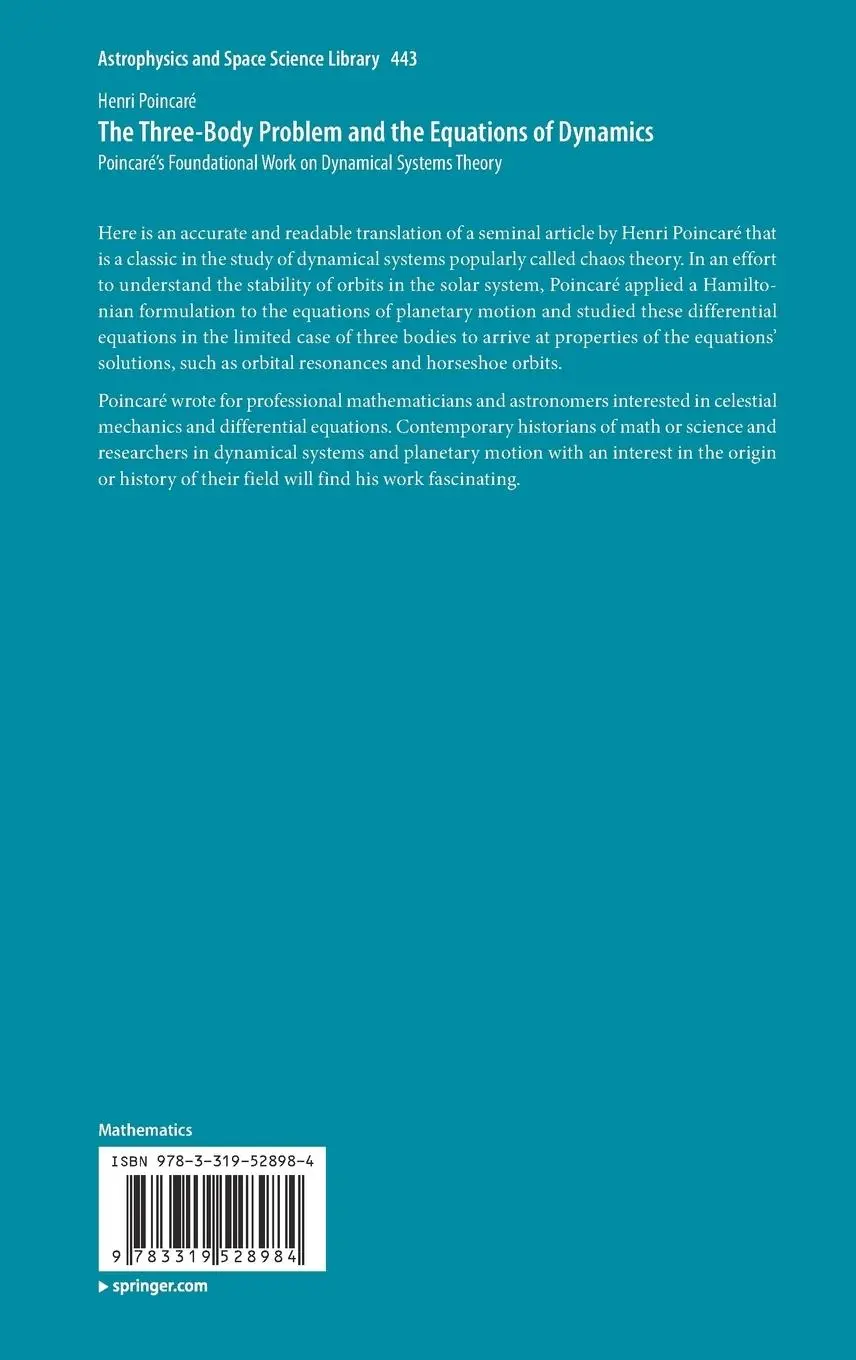 Rückseite: 9783319528984 | The Three-Body Problem and the Equations of Dynamics | Henri Poincaré