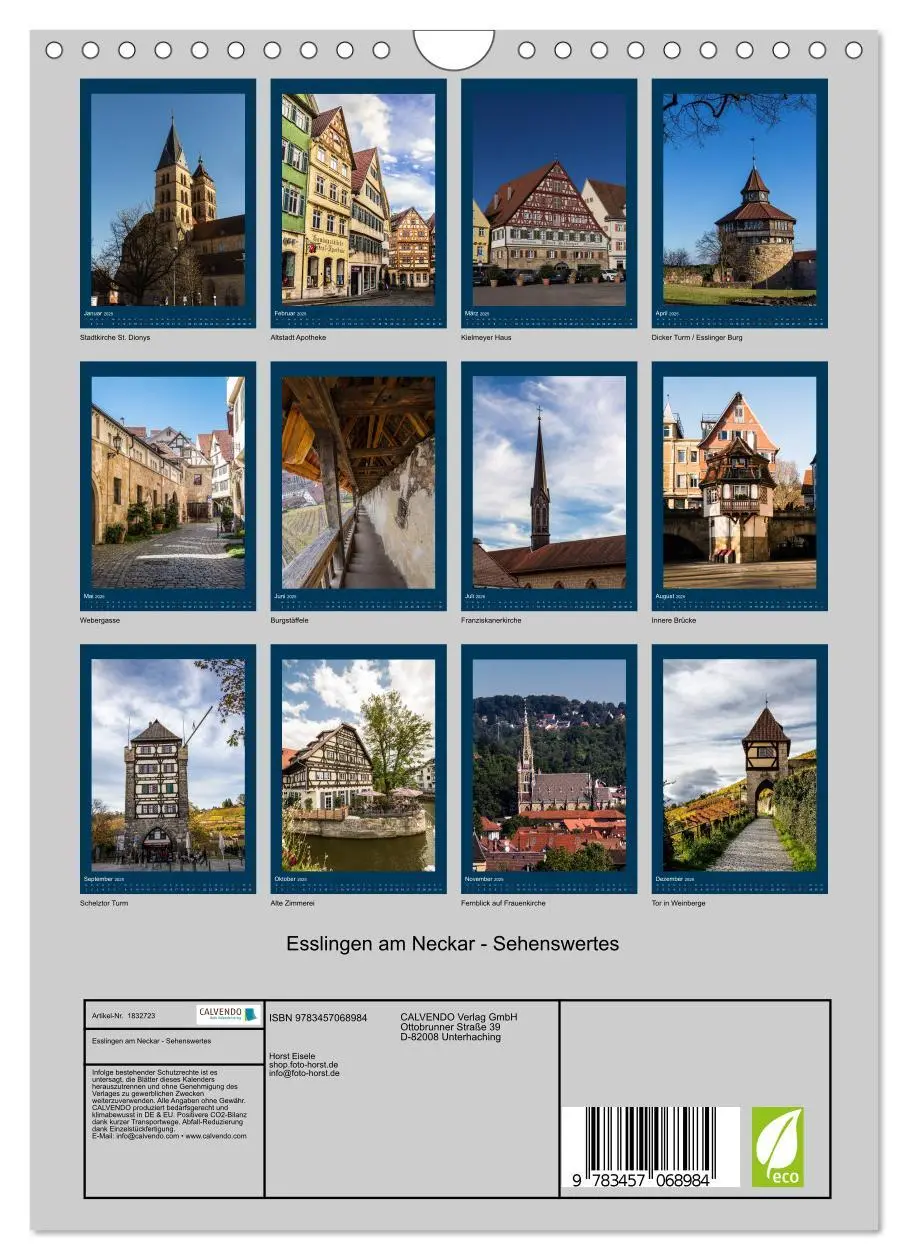 Bild: 9783457068984 | Esslingen am Neckar - Sehenswertes (Wandkalender 2025 DIN A4 hoch),...