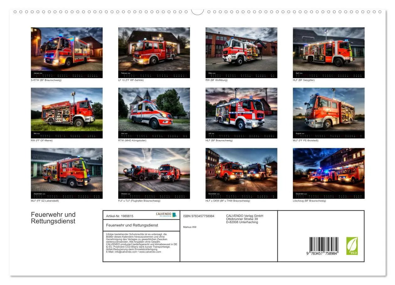 Bild: 9783457758984 | Feuerwehr und Rettungsdienst (hochwertiger Premium Wandkalender...