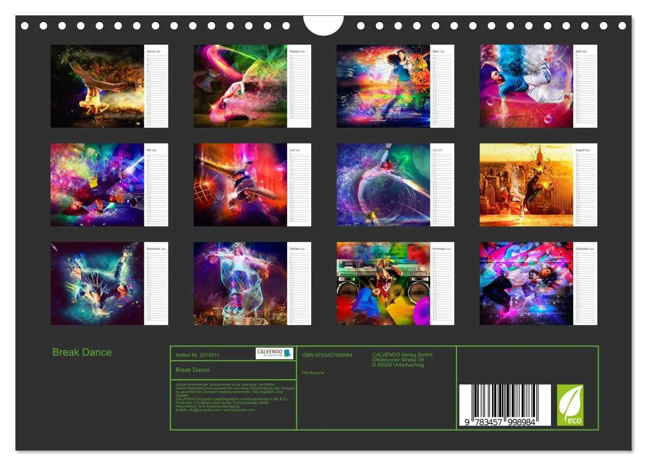 Bild: 9783457998984 | Break Dance (Wandkalender 2026 DIN A4 quer), CALVENDO Monatskalender