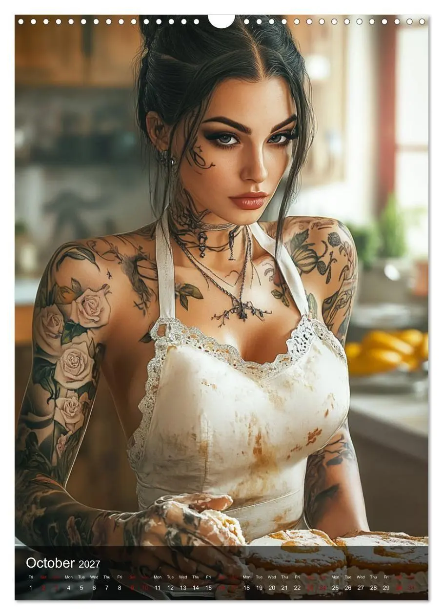 Bild: 9783569008984 | Tattoo Girls and Cakes (Wall Calendar 2027 DIN A3 portrait),...