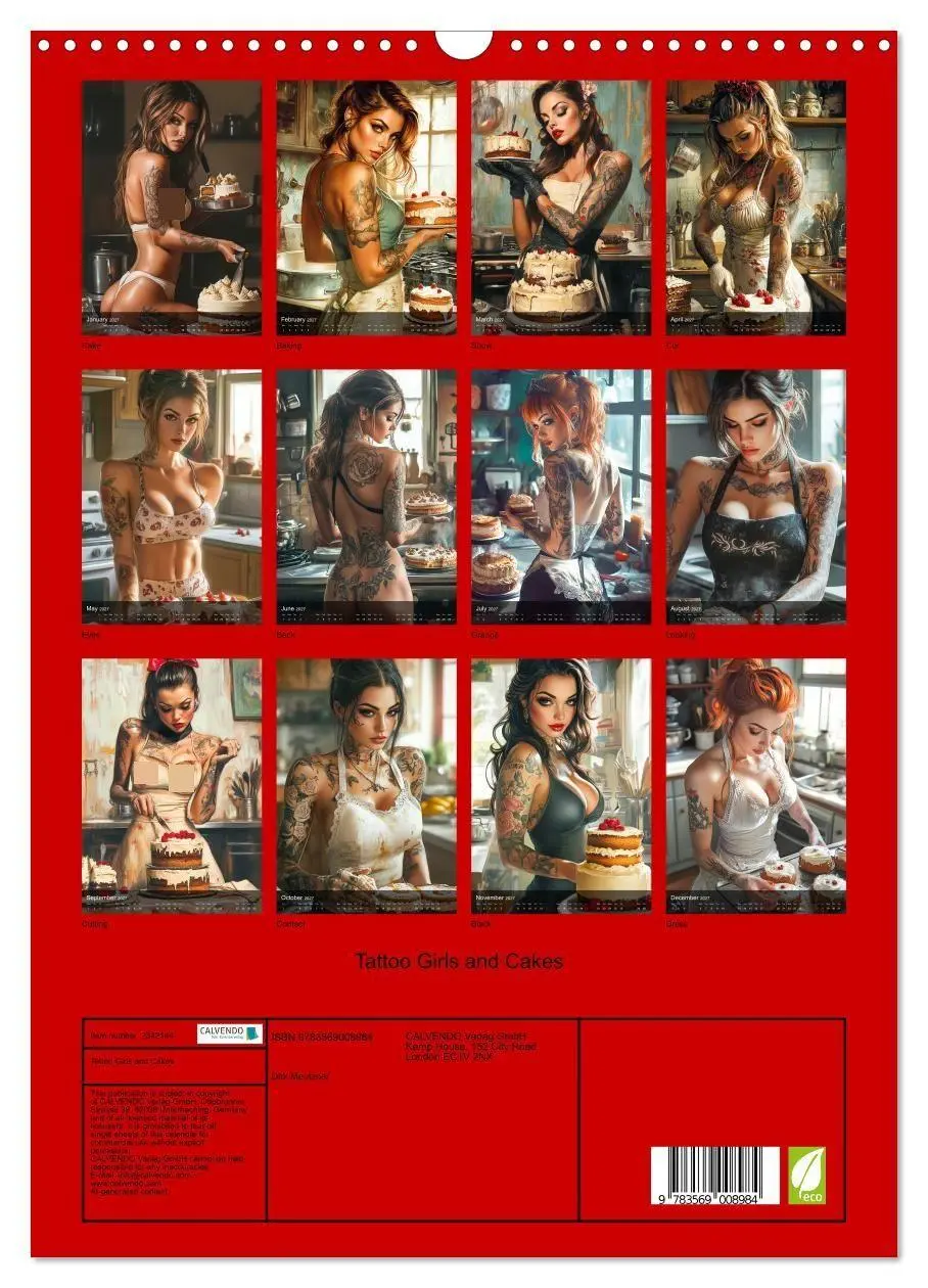 Bild: 9783569008984 | Tattoo Girls and Cakes (Wall Calendar 2027 DIN A3 portrait),...