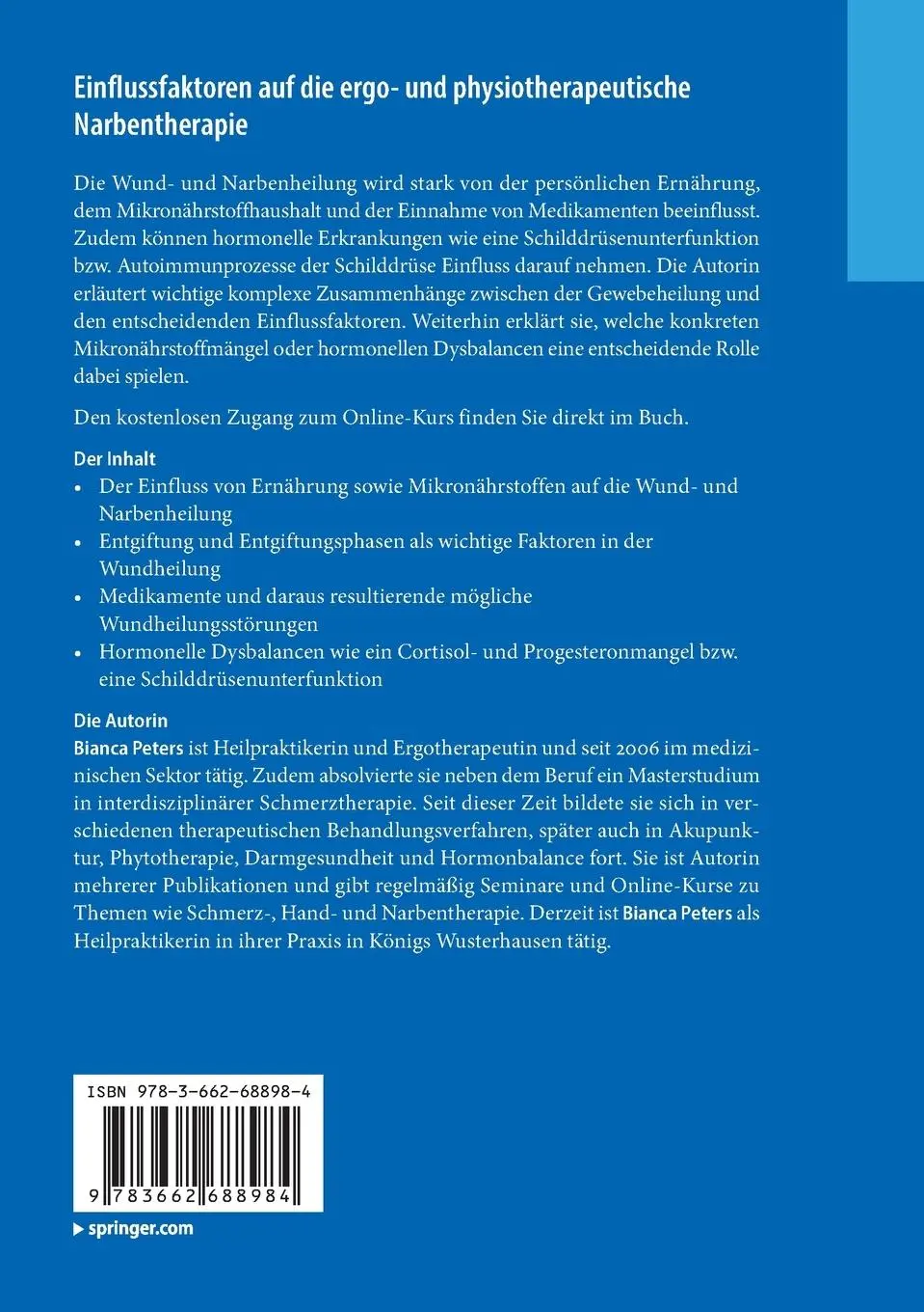 Rückseite: 9783662688984 | Einflussfaktoren auf die ergo- und physiotherapeutische Narbentherapie
