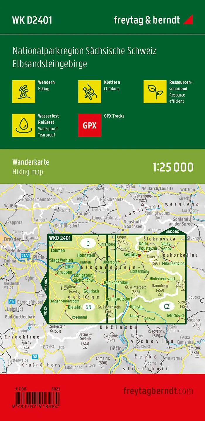 Rückseite: 9783707918984 | Nationalparkregion Sächsische Schweiz, Wanderkarte 1:25.000 | berndt