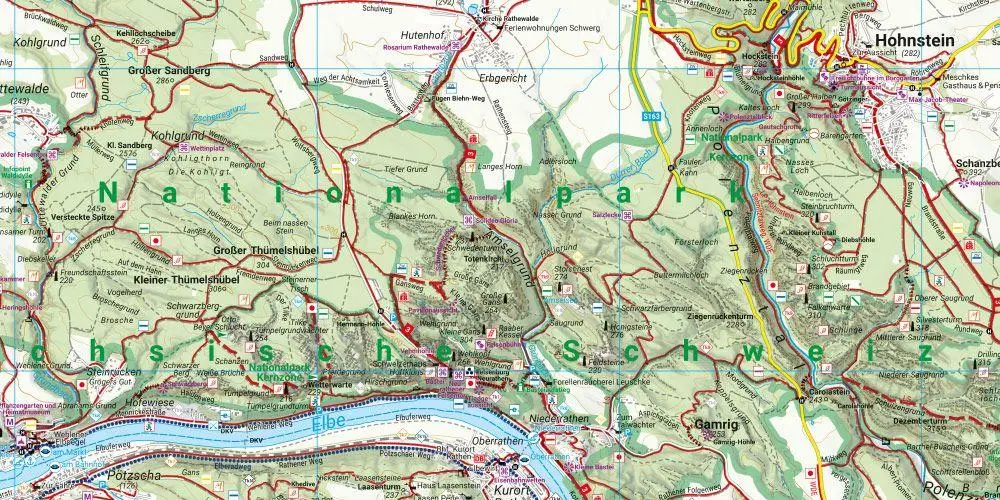 Bild: 9783707918984 | Nationalparkregion Sächsische Schweiz, Wanderkarte 1:25.000 | berndt