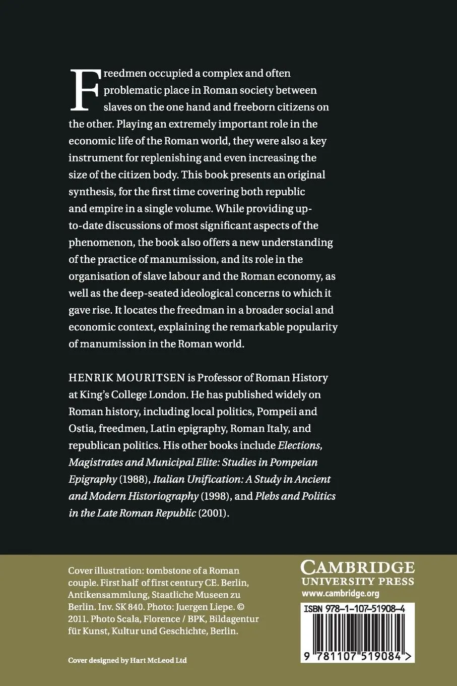 Rückseite: 9781107519084 | The Freedman in the Roman World | Henrik Mouritsen | Taschenbuch