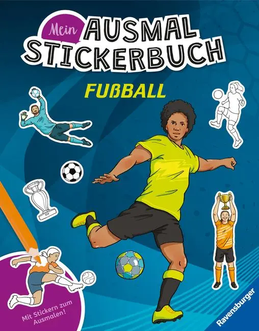 Cover: 9783473489084 | Mein Ausmalstickerbuch - Fußball | Hendrik Kranenberg | Taschenbuch