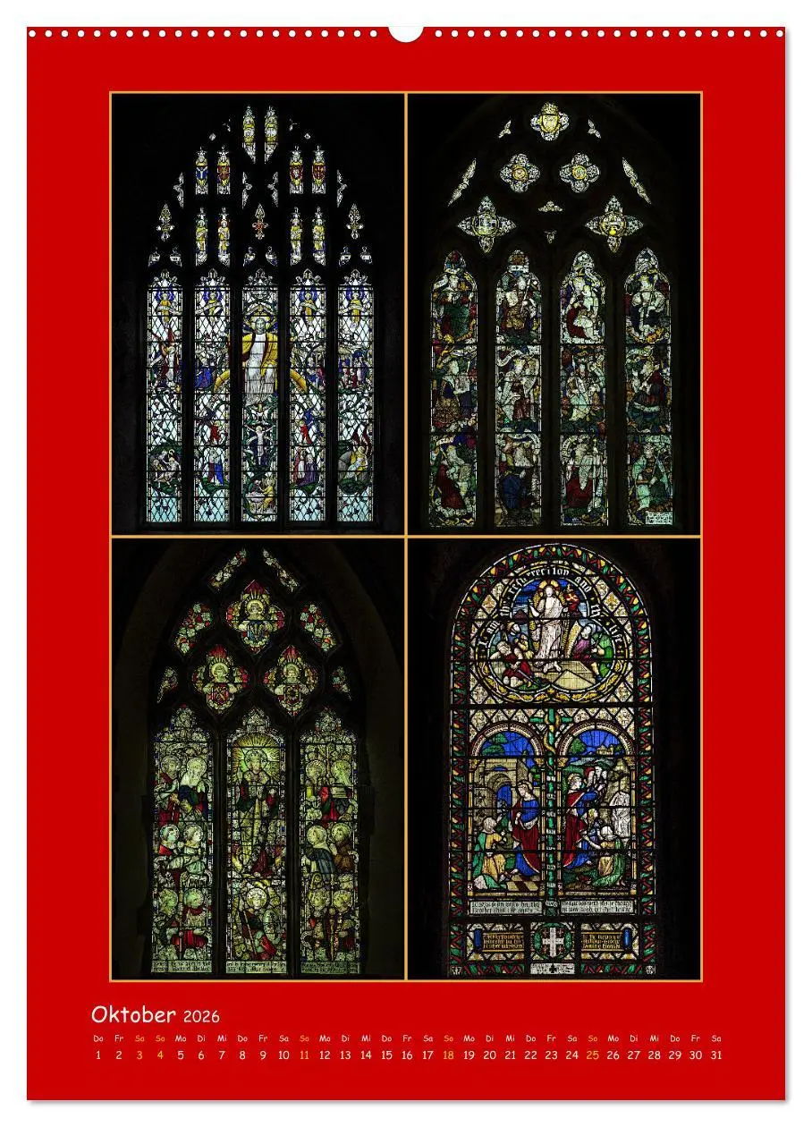Bild: 9783516289084 | Glasmalerei englischer Kirchen (hochwertiger Premium Wandkalender...