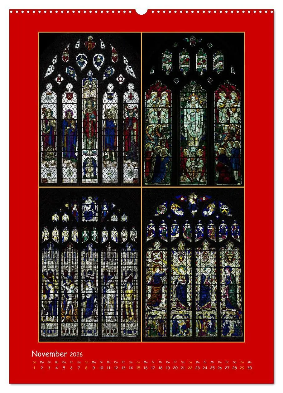 Bild: 9783516289084 | Glasmalerei englischer Kirchen (hochwertiger Premium Wandkalender...