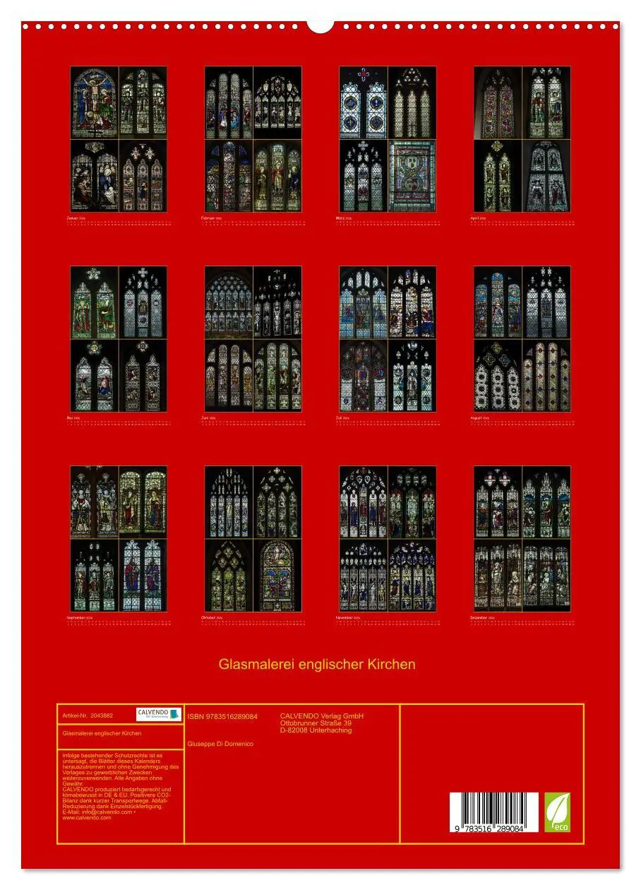 Bild: 9783516289084 | Glasmalerei englischer Kirchen (hochwertiger Premium Wandkalender...