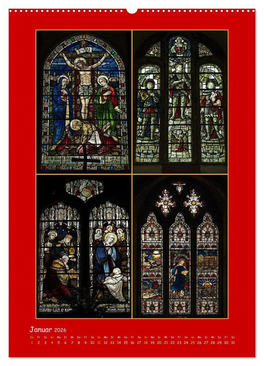Bild: 9783516289084 | Glasmalerei englischer Kirchen (hochwertiger Premium Wandkalender...