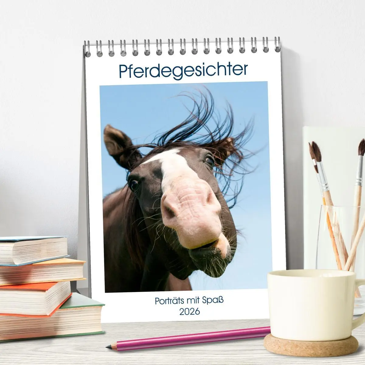 Bild: 9783516359084 | Pferdegesichter - Porträts mit Spaß (Tischkalender 2026 DIN A5...
