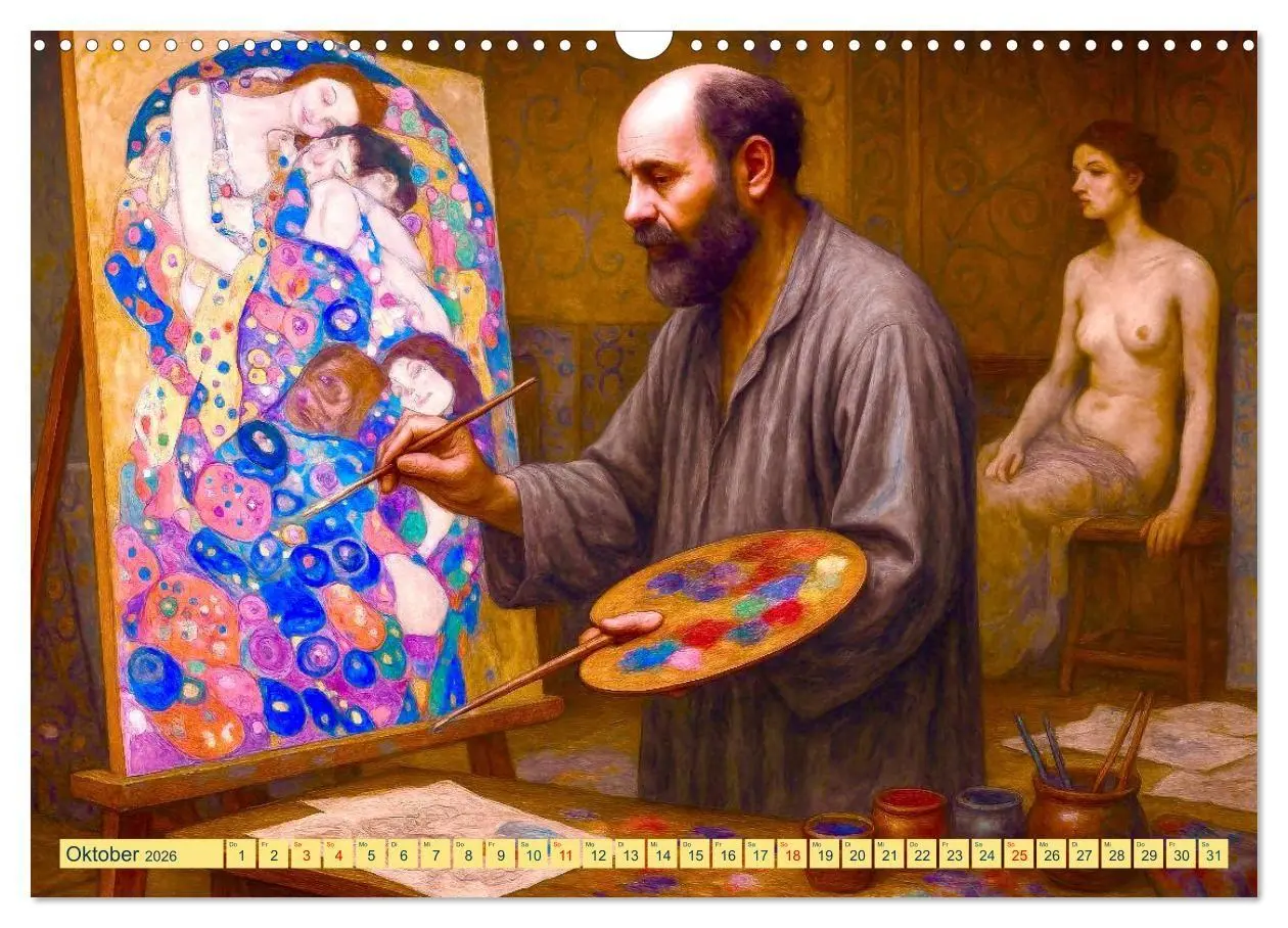 Bild: 9783516669084 | Gustav Klimt. Sein Leben, seine Kunstwerke (Wandkalender 2026 DIN...