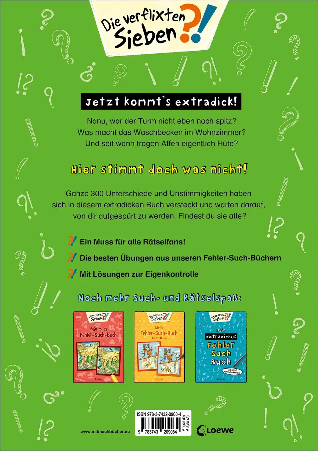 Rückseite: 9783743209084 | Mein extradickes Fehler-Such-Buch (grün) | Loewe Lernen und Rätseln