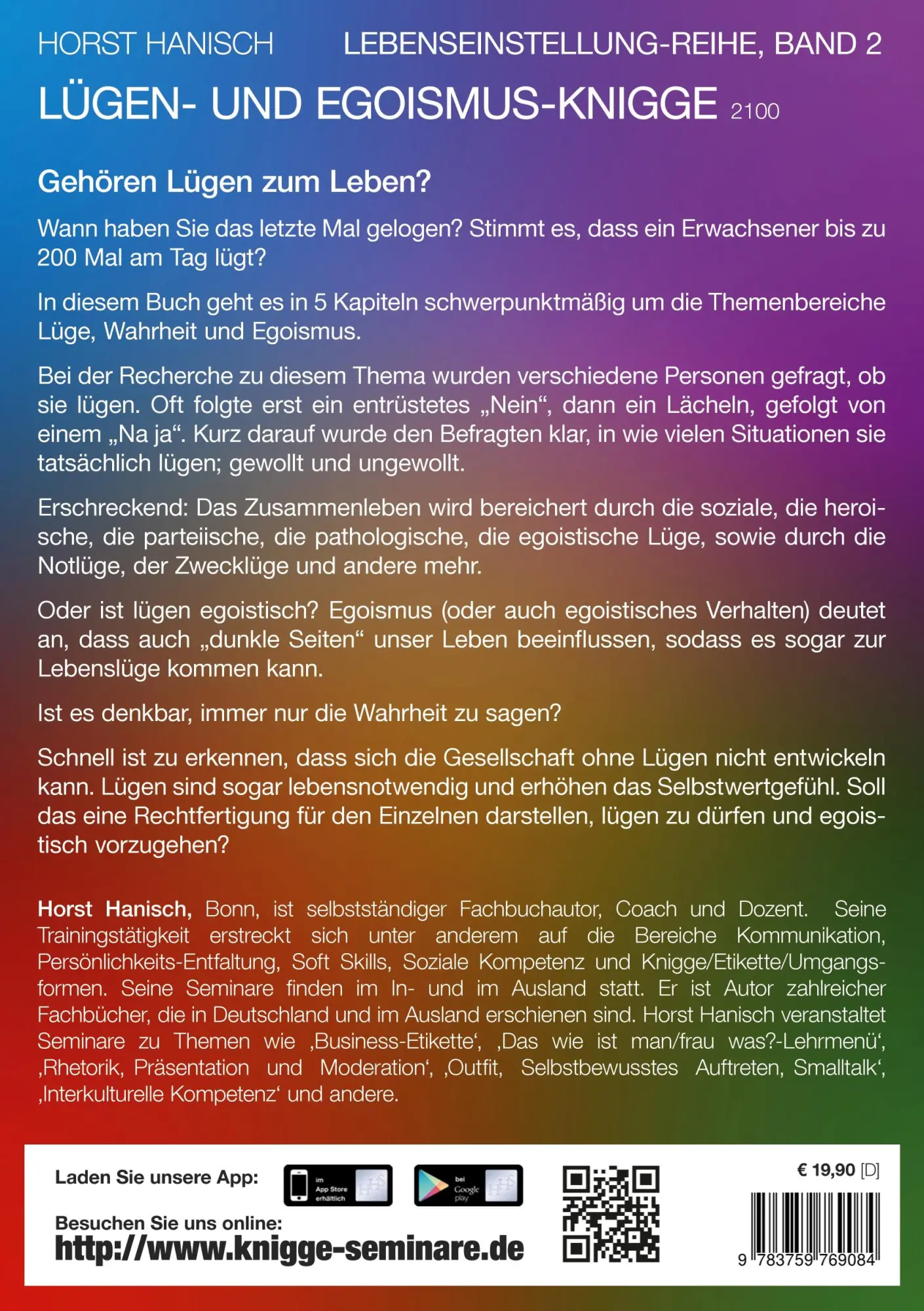 Rückseite: 9783759769084 | Lügen- und Egoismus-Knigge 2100 | Horst Hanisch | Taschenbuch | 216 S.