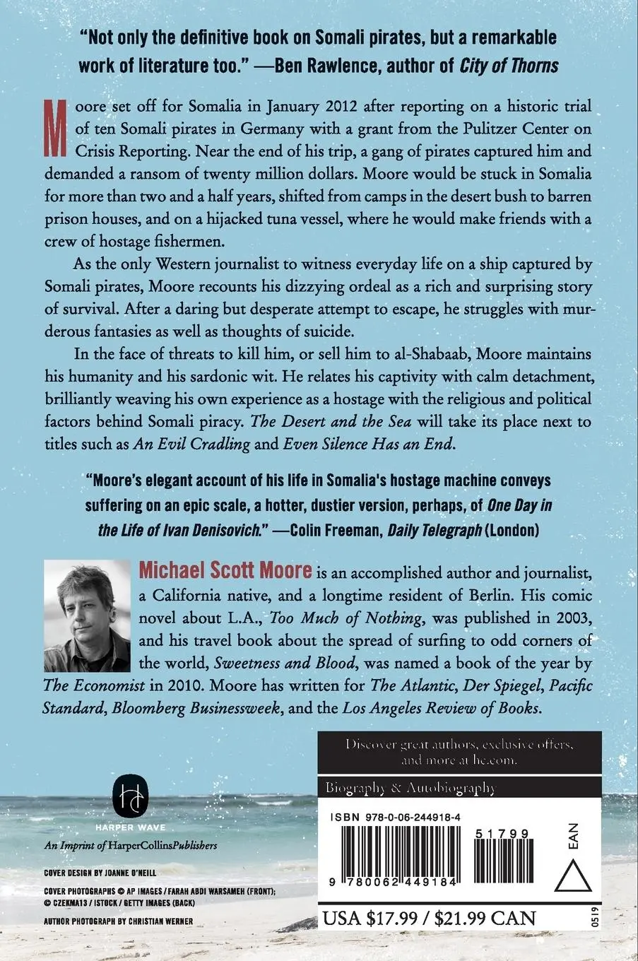Rückseite: 9780062449184 | The Desert and the Sea | 977 Days Captive on the Somali Pirate Coast