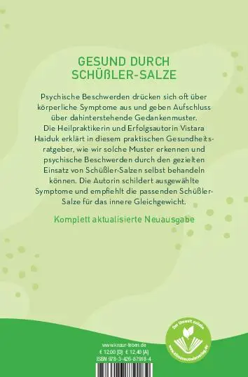 Rückseite: 9783426879184 | Schüßler-Salze für Psyche und Seele | Vistara H. Haiduk | Taschenbuch