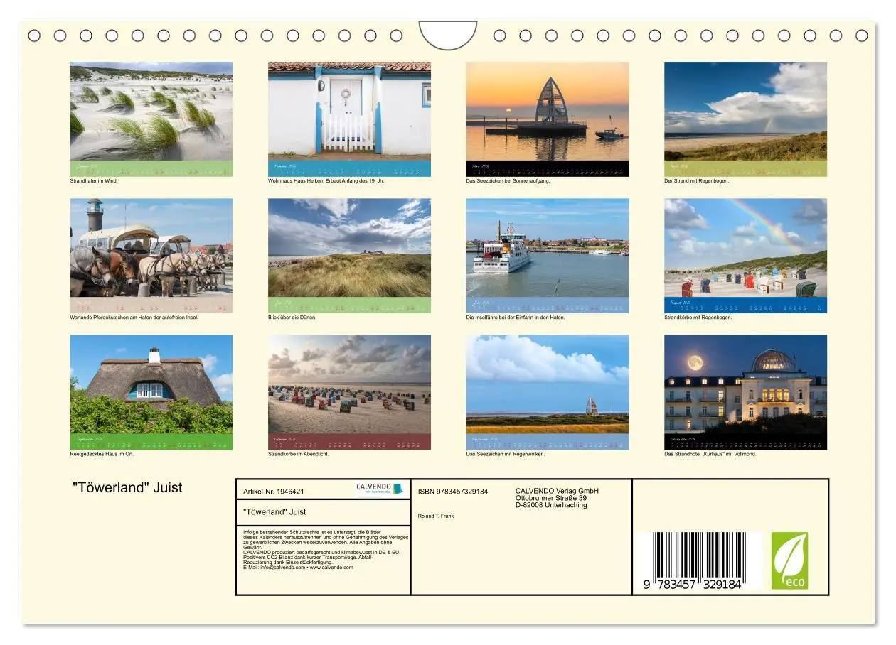Bild: 9783457329184 | "Töwerland" Juist (Wandkalender 2026 DIN A4 quer), CALVENDO...