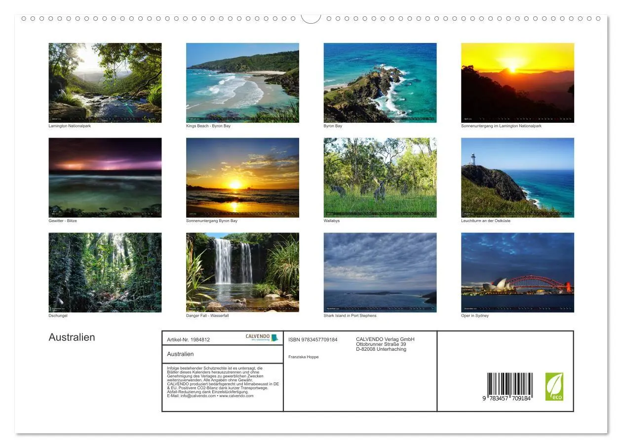 Bild: 9783457709184 | Australien (hochwertiger Premium Wandkalender 2026 DIN A2 quer),...