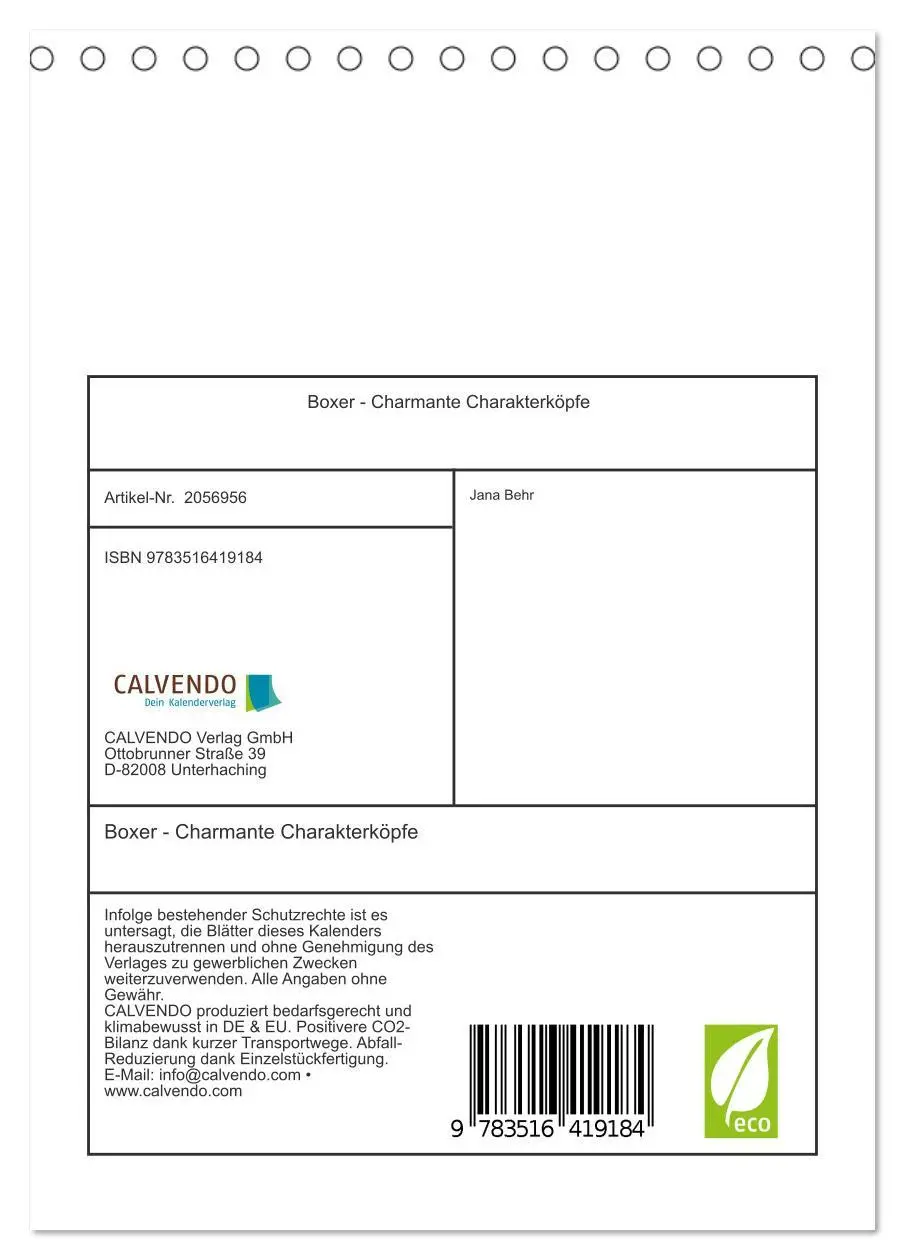Bild: 9783516419184 | Boxer - Charmante Charakterköpfe (Tischkalender 2026 DIN A5 hoch),...