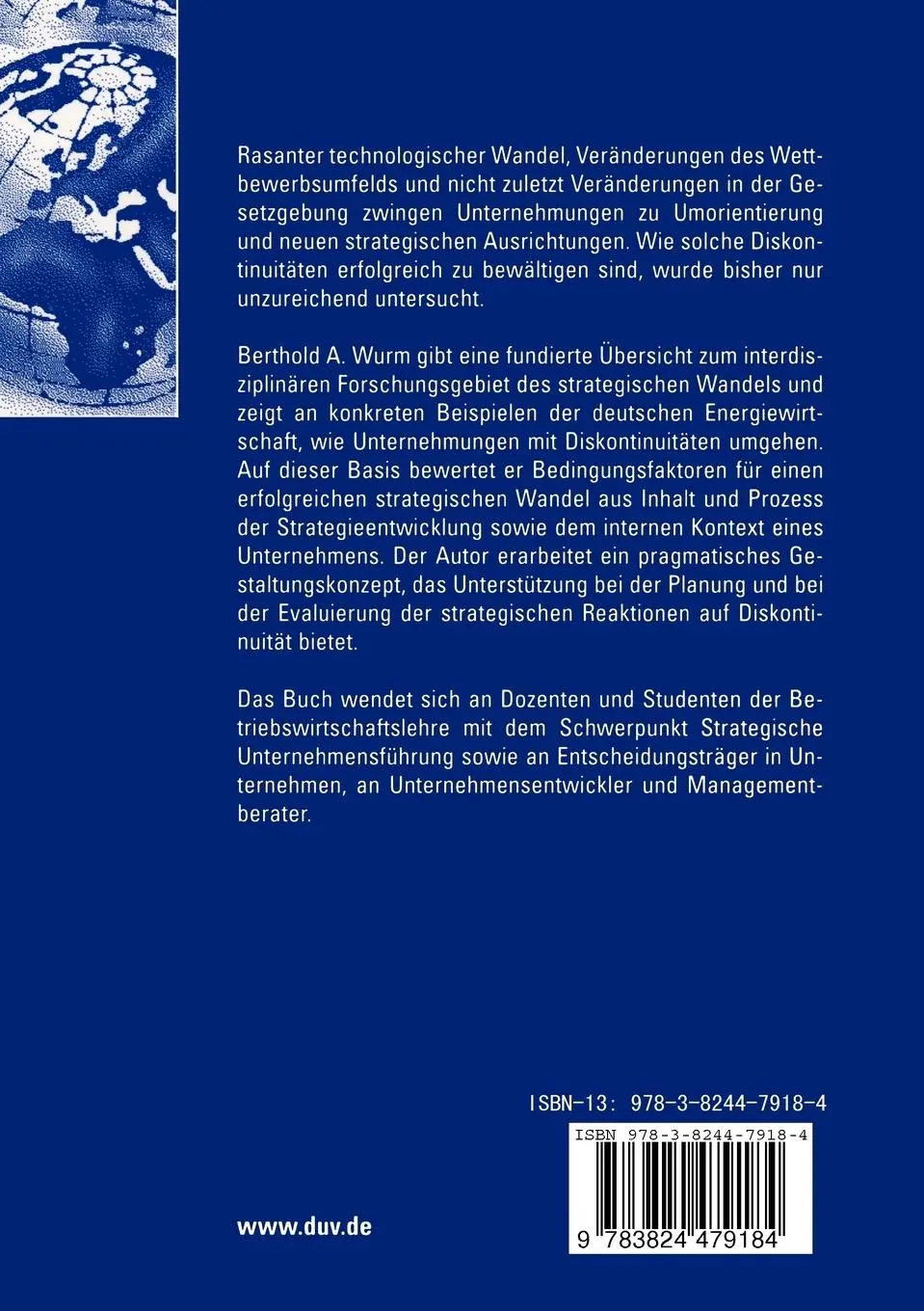 Rückseite: 9783824479184 | Determinanten des erfolgreichen strategischen Wandels | Wurm | Buch