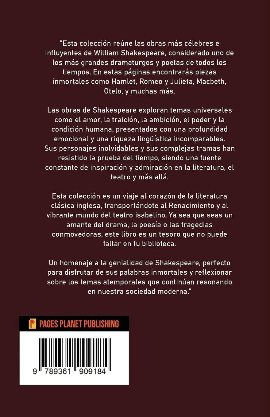 Rückseite: 9789361909184 | Colección de William Shakespeare | William Shakespeare | Taschenbuch
