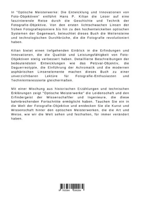Rückseite: 9783384299284 | Optische Meisterwerke | Hans P. Kilian | Taschenbuch | Paperback